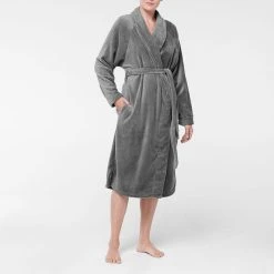 Morgan & Finch Plush Robe - Granite