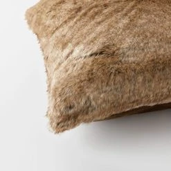 Morgan & Finch Arctic Faux Fur Cushion - Brown Fox
