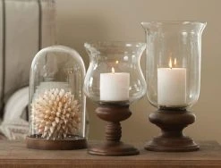 Morgan & Finch Wood Base Hurricane Curved