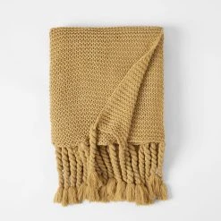 Morgan & Finch Chunky Throw - Mustard -Morgan & Finch Shop 17636910 V03 1