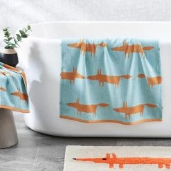 Harlequin Mr Fox Towel - Light Blue -Morgan & Finch Shop 17990304 V06 2