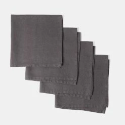 Morgan & Finch Milano Linen Napkins - Charcoal
