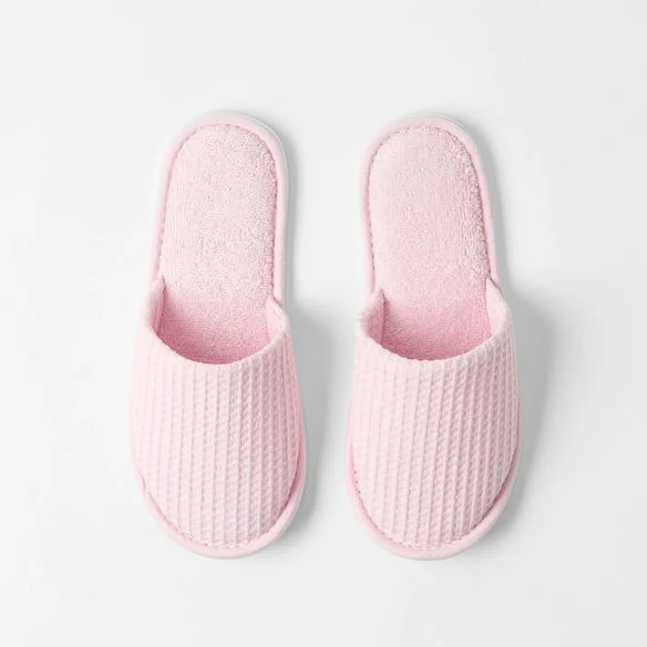 Morgan & Finch Bliss Waffle Slippers - Pink 4 Morgan & Finch Bliss Waffle Slippers - Pink - Image 2