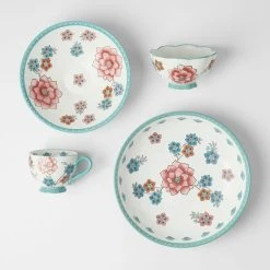 Morgan & Finch Tango Serving Bowl Floral - Pink/Aqua