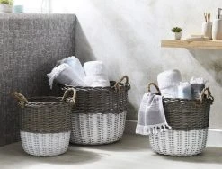 Morgan & Finch Storage Basket With White Paint Base