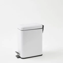 Morgan & Finch Slimline Pedal Bin 5l - White