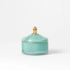 Morgan & Finch Glass Covered Trinket Dish Squat