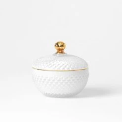 Morgan & Finch Glass Covered Trinket Dish Round