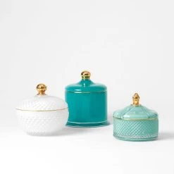 Morgan & Finch Glass Covered Trinket Dish Tall