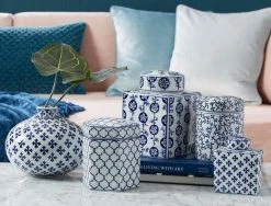 Morgan & Finch Blue Ginger Jar Rounded Lid