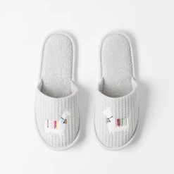 Morgan & Finch Llama Embroidered Slippers