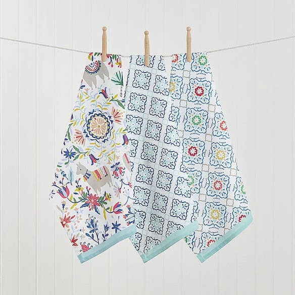 Morgan & Finch Fiesta Tea Towel Set Of 3 3 Morgan & Finch Fiesta Tea Towel Set Of 3