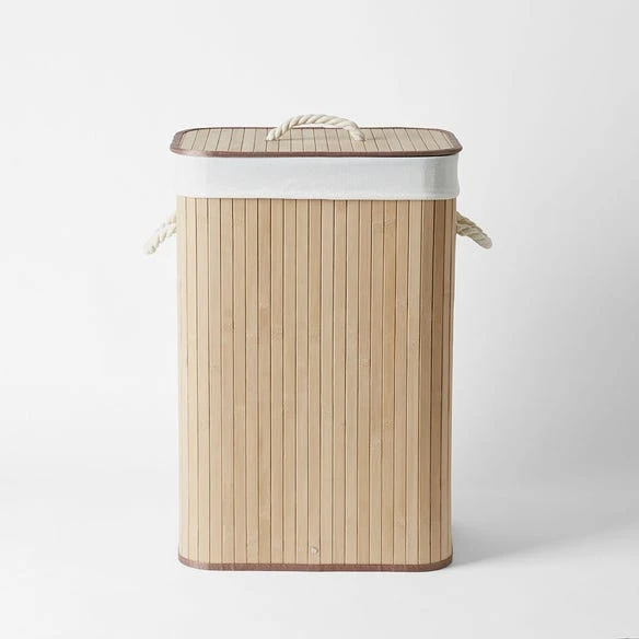 Morgan & Finch Collapsible Bamboo Hamper - Natural 3 Morgan & Finch Collapsible Bamboo Hamper - Natural - Image 2