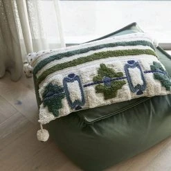 Morgan & Finch Kota Tufted Cushion - Green/Ivory 7 Morgan & Finch Kota Tufted Cushion - Green/Ivory -Morgan & Finch Shop 20975302 P 2