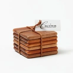Morgan & Finch Hayes Acacia Coaster Square Set