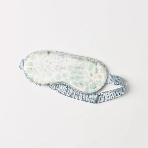 Morgan & Finch Silk Print Eye Mask - Green Print 3 Morgan & Finch Silk Print Eye Mask - Green Print