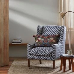 Morris & Co Strawberry Thief Cushion - Crimson/Slate -Morgan & Finch Shop 21238701 P 2