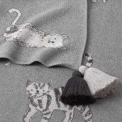 Morgan & Finch Misty Cats Knit Throw