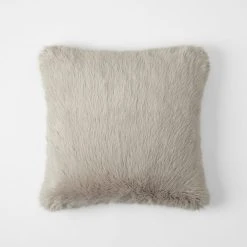 Morgan & Finch Luxury Faux Fur Cushion - Stone -Morgan & Finch Shop 21361803 V02