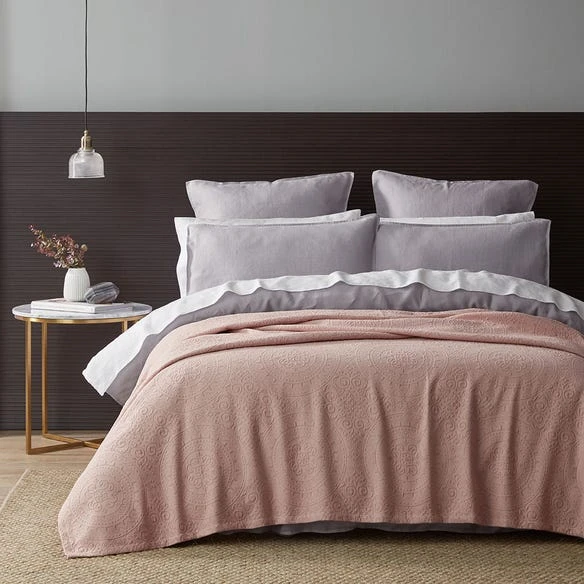 Morgan & Finch Estelle Cotton Blanket - Blush 4 Morgan & Finch Estelle Cotton Blanket - Blush - Image 2