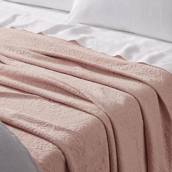 Morgan & Finch Estelle Cotton Blanket - Blush 3 Morgan & Finch Estelle Cotton Blanket - Blush