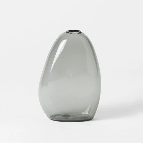 Morgan & Finch Pebble Stone Shaped Glass Vase - Charcoal 3 Morgan & Finch Pebble Stone Shaped Glass Vase - Charcoal