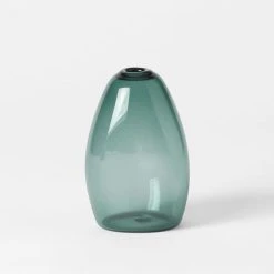 Morgan & Finch Pebble Stone Shaped Glass Vase -Teal -Morgan & Finch Shop 21440201 P