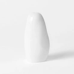 Morgan & Finch Pebble Stone Shaped Glass Vase - White -Morgan & Finch Shop 21440301 P
