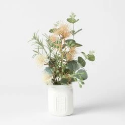 Morgan & Finch Flowering Gum Ceramic Jar - Orange Flower