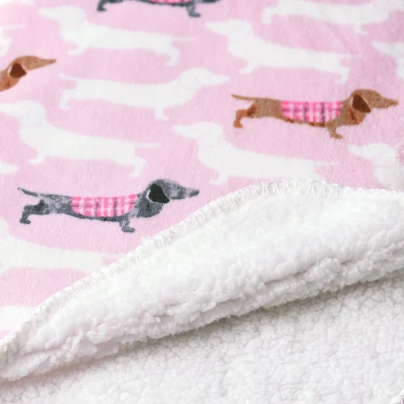 Morgan & Finch Dachsie Sherpa Throw 4 Morgan & Finch Dachsie Sherpa Throw - Image 2