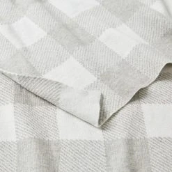 Morgan & Finch Gingham Kids Throw - Grey /Ivory