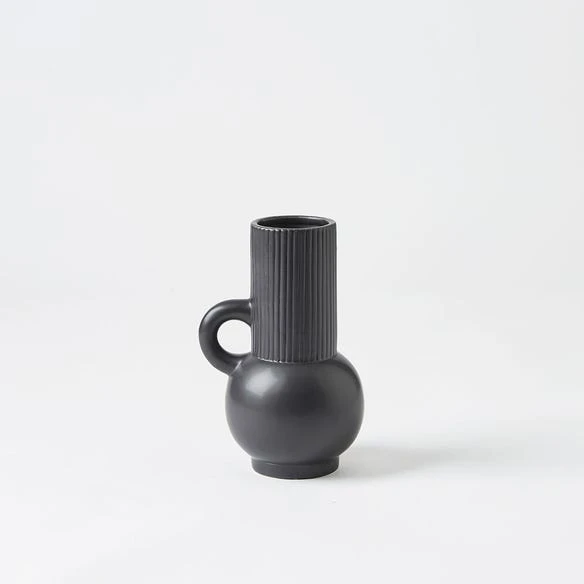 Morgan & Finch Flounder Ribbed Urn Small - Black 4 Morgan & Finch Flounder Ribbed Urn Small - Black - Image 2