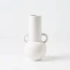 Morgan & Finch Flounder Ribbed Double Handled Urn - White