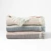 Morgan & Finch Apollo Muslin Throws - Natural/Charcoal/Cream