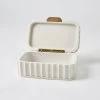 Morgan & Finch Thorton Ribbed Jewellery Box - White -Morgan & Finch Shop 21706101 V01