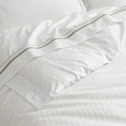 Bed & Bath Cambridge Quilt Cover - White Silver