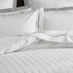 Bed & Bath Cambridge Quilt Cover - White Silver -Morgan & Finch Shop 21714301 V04 1