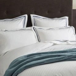 Bed & Bath Cambridge Quilt Cover - White Navy -Morgan & Finch Shop 21714302 V03 1