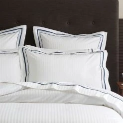 Bed & Bath Cambridge Quilt Cover - White Navy