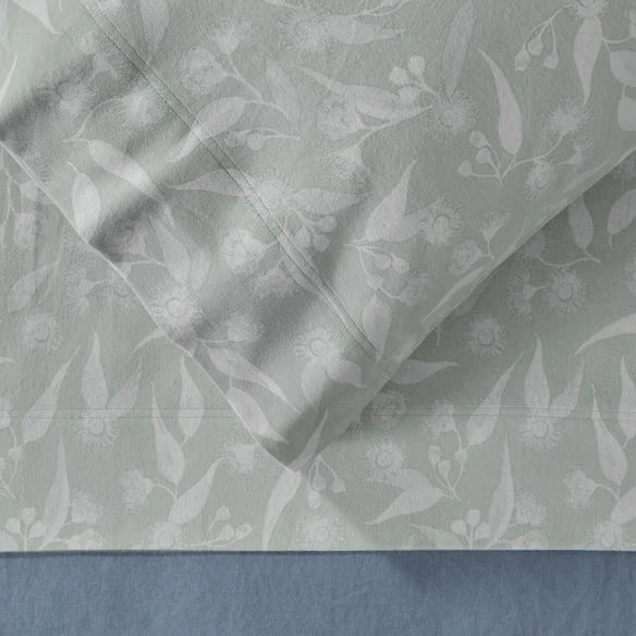 Morgan & Finch Pemberton Flannelette Sheet Set - Sage 4 Morgan & Finch Pemberton Flannelette Sheet Set - Sage - Image 2