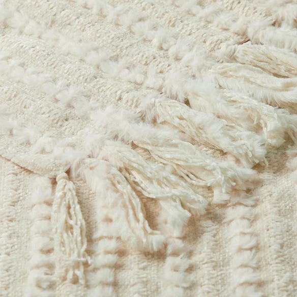 Morgan & Finch Cowley Chenille Throw - Cream 3 Morgan & Finch Cowley Chenille Throw - Cream