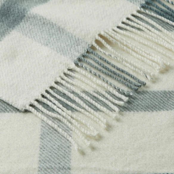 Morgan & Finch Swansea Woollen Checked Throw - Natural Olive 3 Morgan & Finch Swansea Woollen Checked Throw - Natural Olive