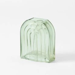Morgan & Finch Ruby Arch Glass Vase - Green