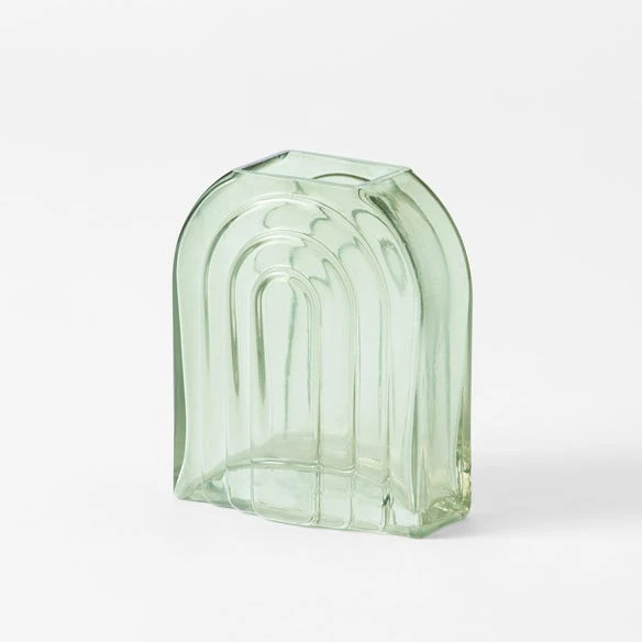 Morgan & Finch Ruby Arch Glass Vase - Green 3 Morgan & Finch Ruby Arch Glass Vase - Green