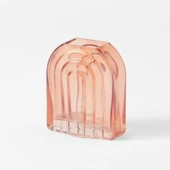 Morgan & Finch Ruby Arch Glass Vase - Salmon