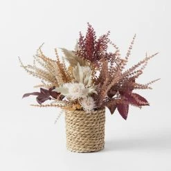 Morgan & Finch Dried Arrangement Rope Pot - Autumn Mix