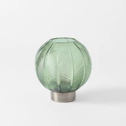 Morgan & Finch Greta Led Glass Lamp - Green