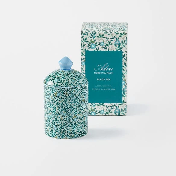 Morgan & Finch Adore 300g Candle With Ceramic Lid - Black Tea 3 Morgan & Finch Adore 300g Candle With Ceramic Lid - Black Tea