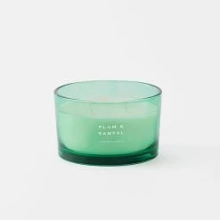 Bed & Bath Fleur 450g Clear Glass Candle - Plum Santal