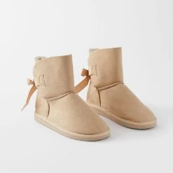 Morgan & Finch Suede Slipper Boot - Natural